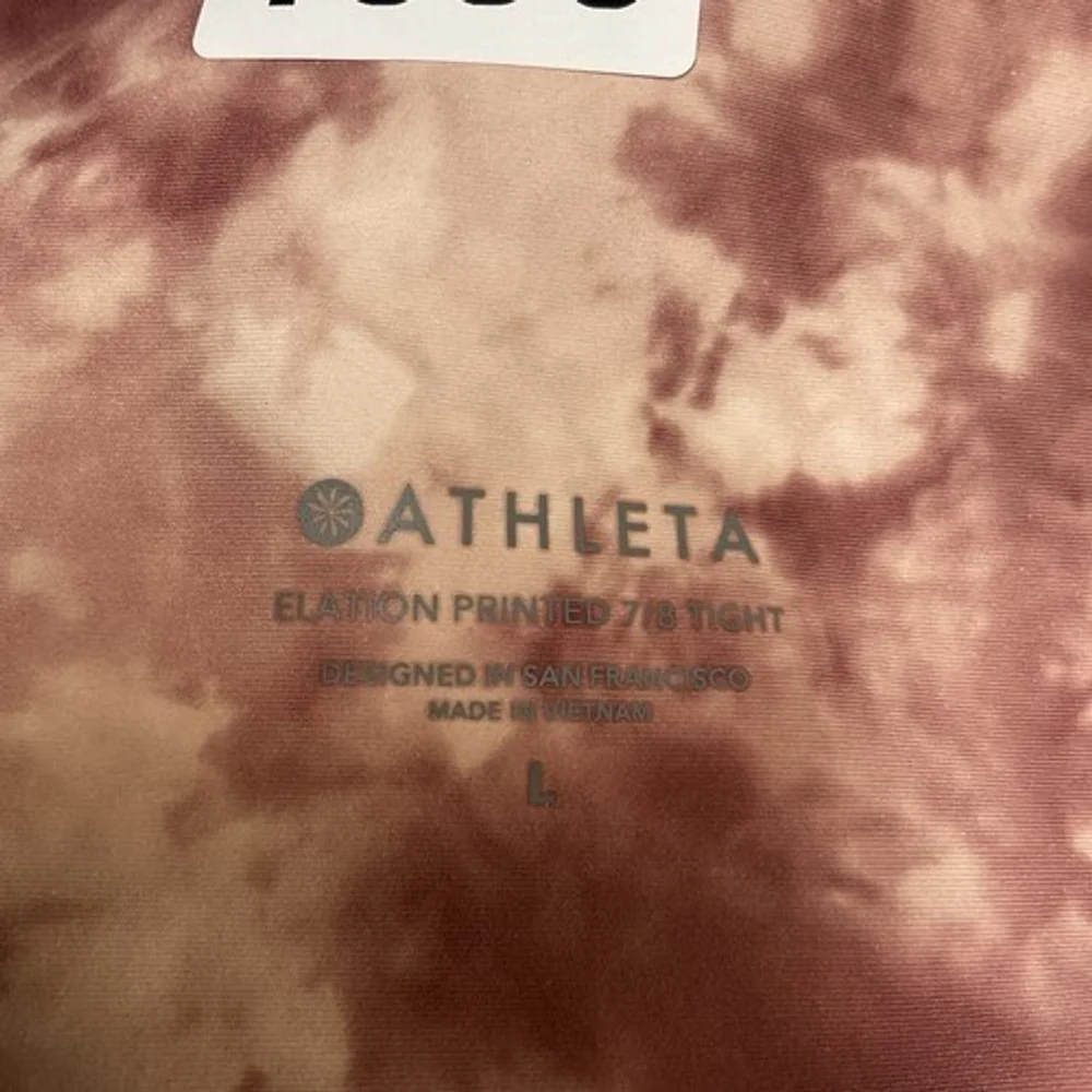 NWOT Athleta Elation Printed 7/8 Tight YogaGym Leggings Women Size L Pink/Maroon - Picture 6 of 11